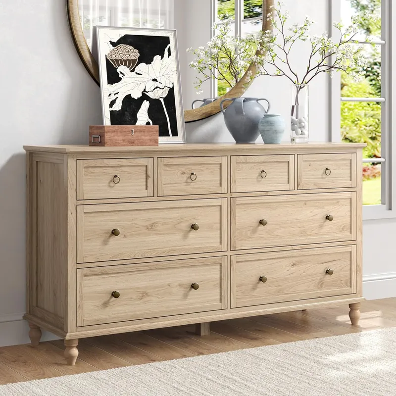 Chartustriable 65" Dresser, Light Rustic Oak