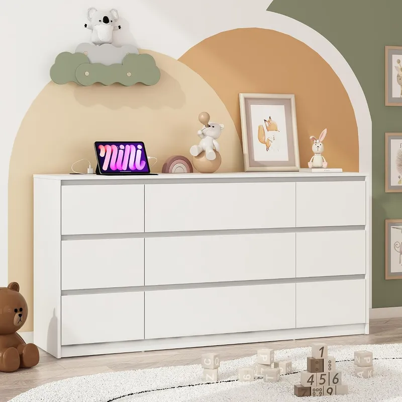 jiteentarou 9-Drawer Dresser with Charging Station
