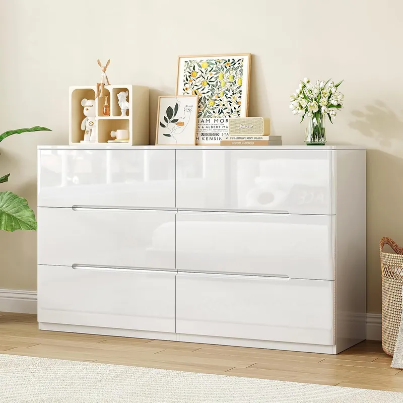 ZORPLIX High Gloss 6-Drawer Dresser